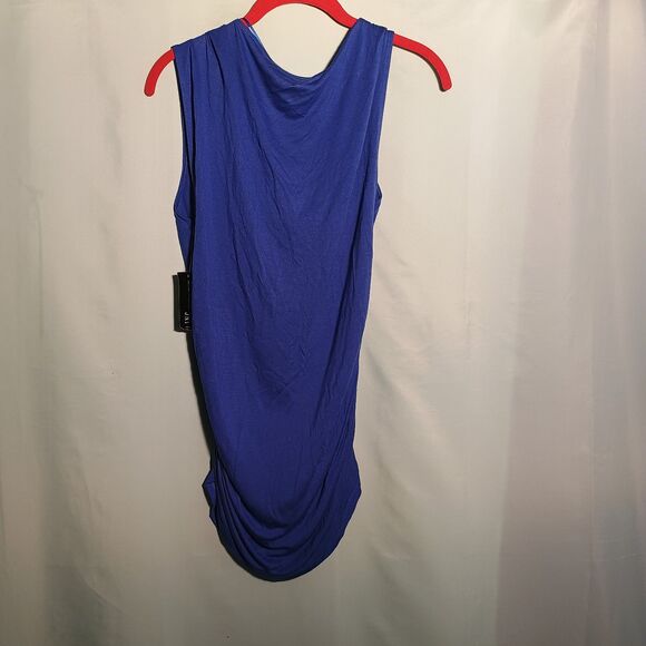NWT Royal Blue Draped Cowl Neck Sleeveless Dress – Bodycon Style (Size XL) - Picture 4 of 4